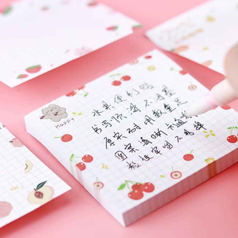 Bloc-notes créatif de 80 feuilles avec motifs de fruits de dessins animés pour étudiants
