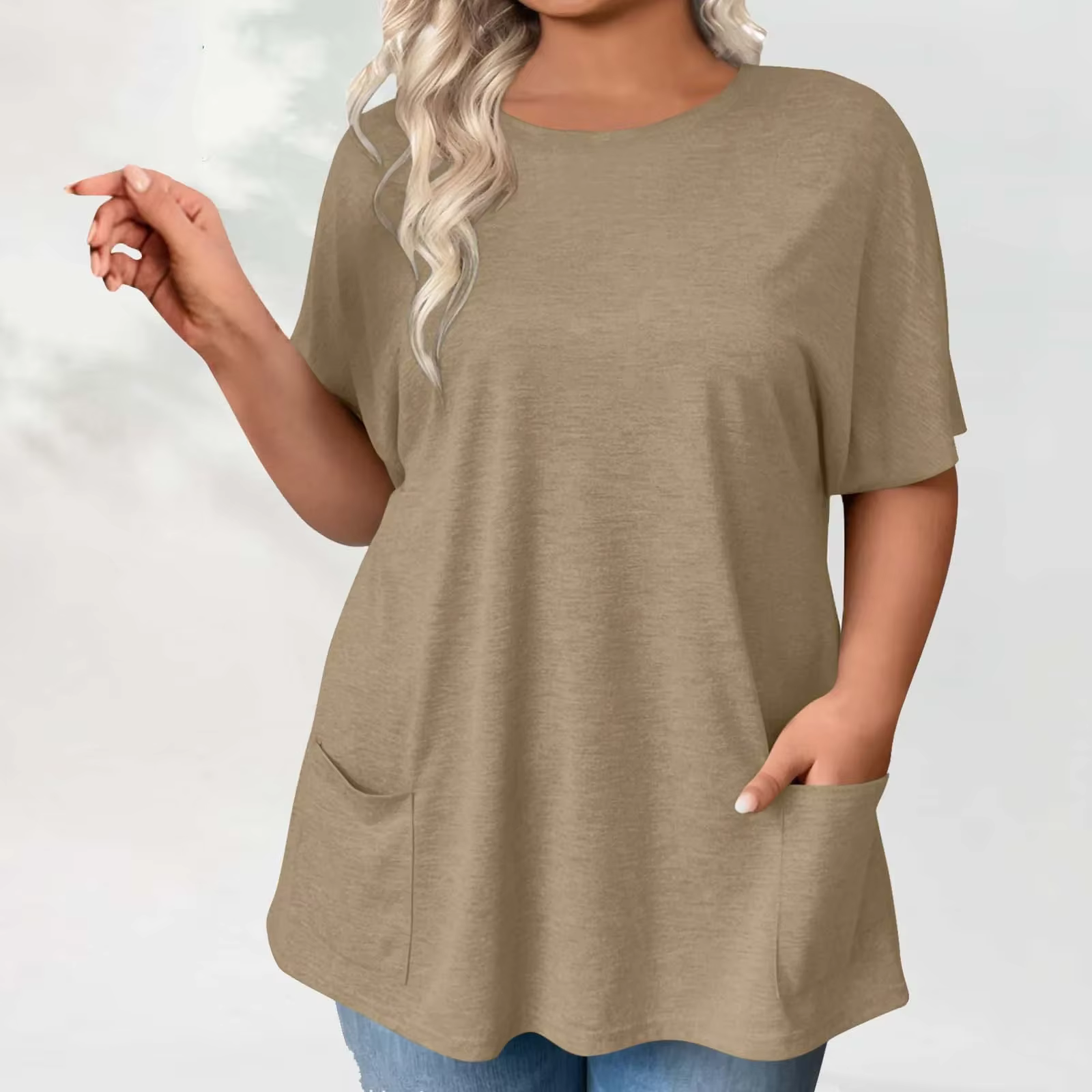 T-shirt ample décontracté à manches courtes pour femmes