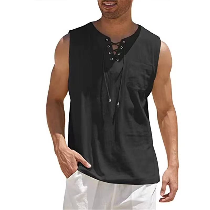 Chemises en coton et lin pour hommes
