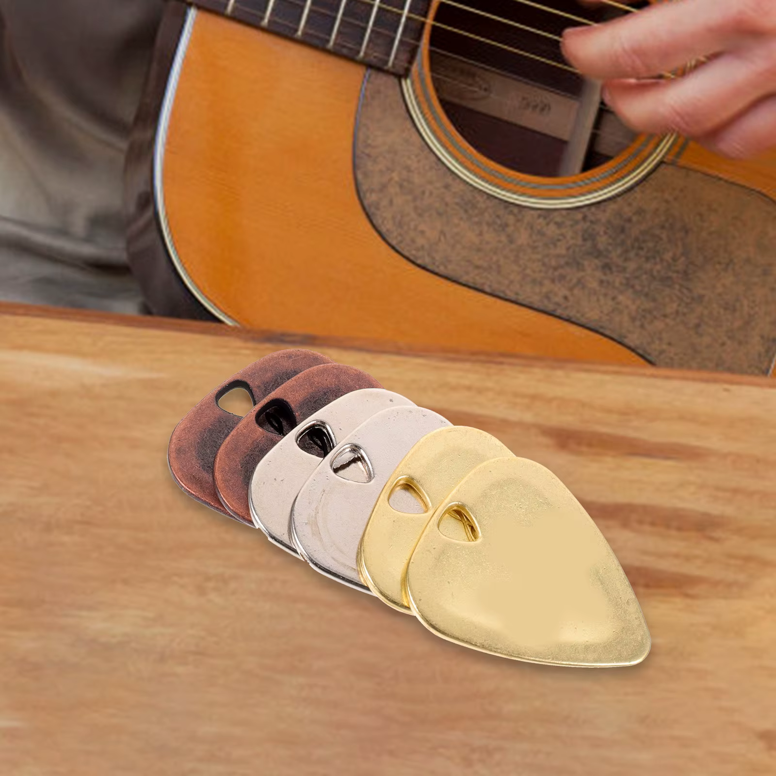 6 Pièces de médiators de guitare en alliage de zinc