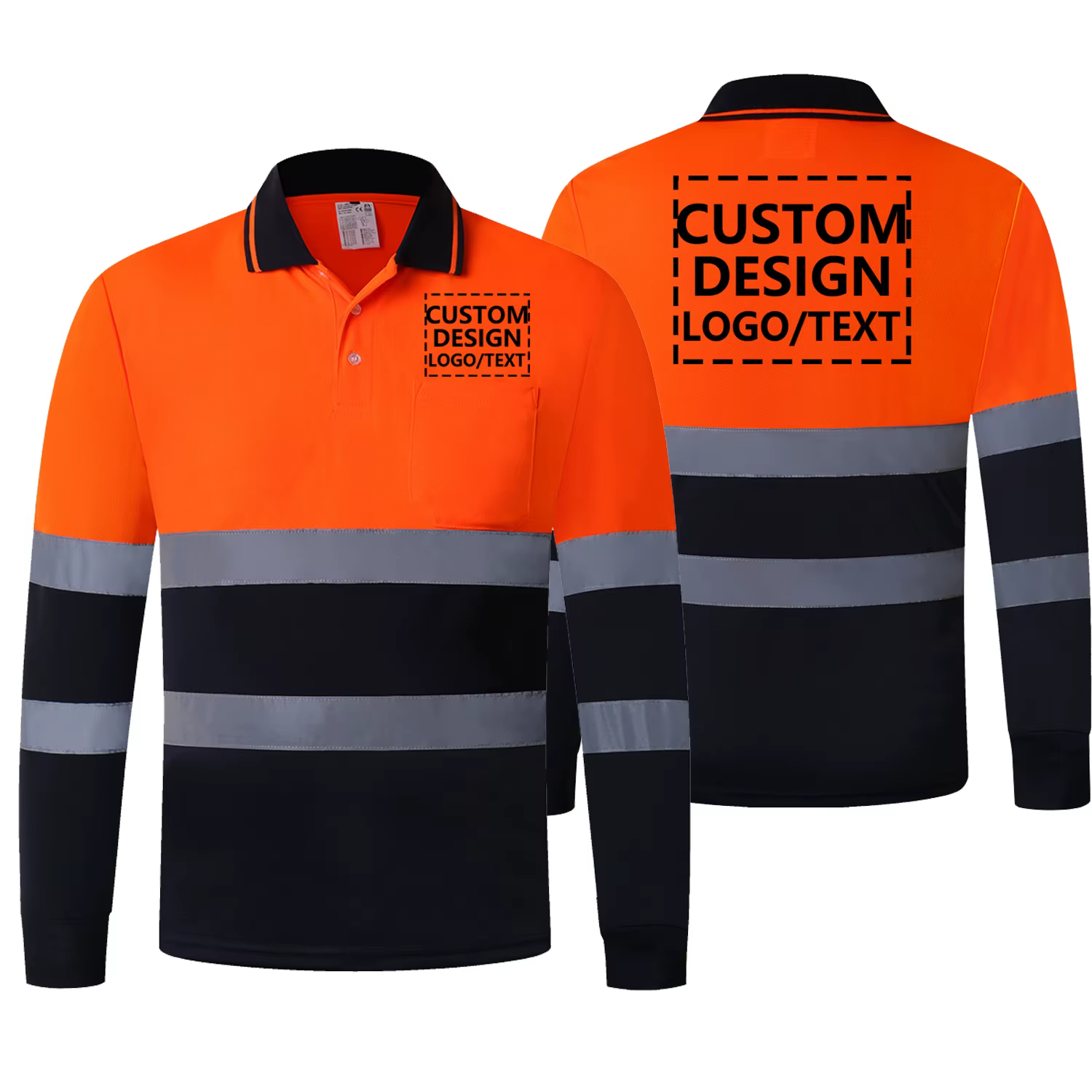 Polo de sécurité personnalisé avec logo orange