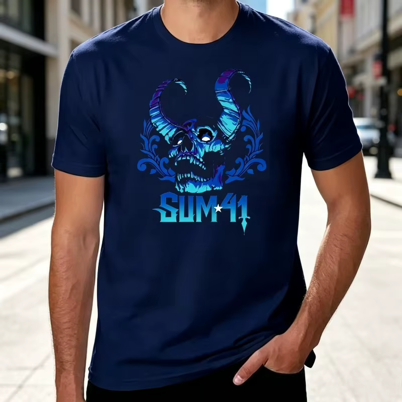 Sum 41 The Hell Song Graphic Tee Vintage Punk Rock Band T-Shirt décontracté à manches courtes Sum 41