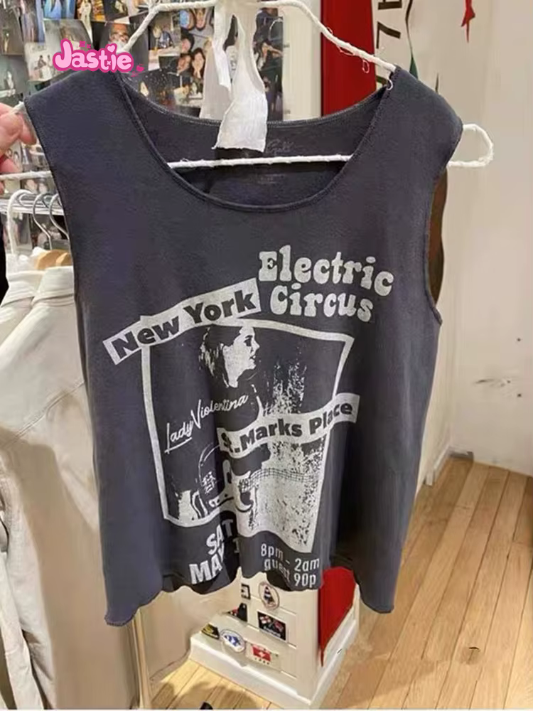 T-shirt en coton doux imprimé groupe de rock vintage pour femme