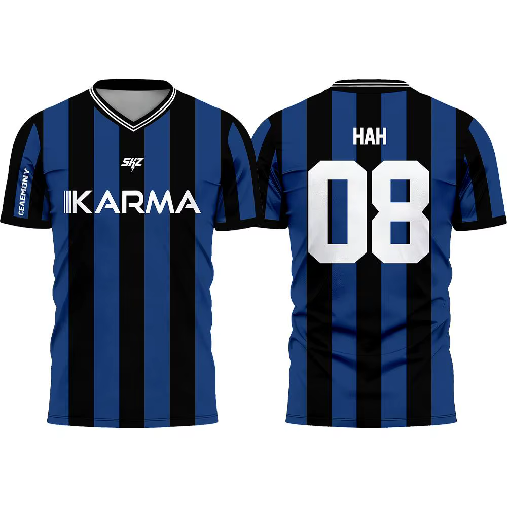 Karma SKZ Hyunjin 04 Maillot de football 3D à séchage rapide pour hommes et femmes