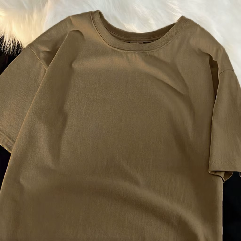 T-shirts d'été en coton respirant pour homme, coupe ample, style streetwear, manches courtes, basiques décontractés, polyvalents, doux et confortables