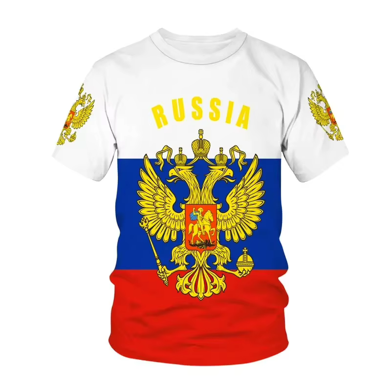 T-shirt décontracté pour homme Russie