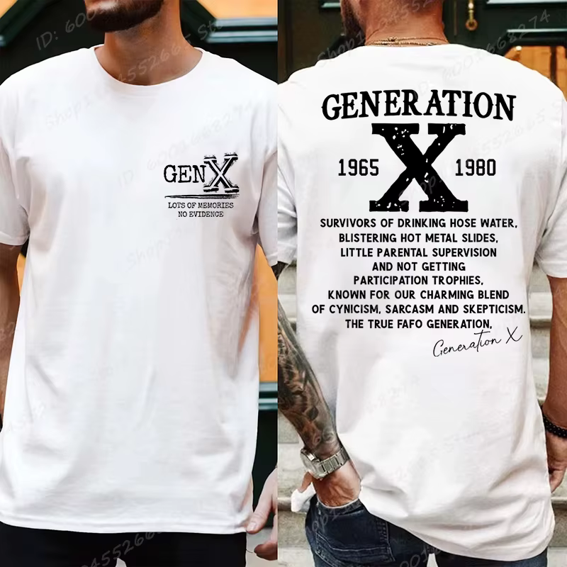 Fier Gen X T-shirts 1965 à 1980 Vintage génération X T-Shirt à manches courtes col rond