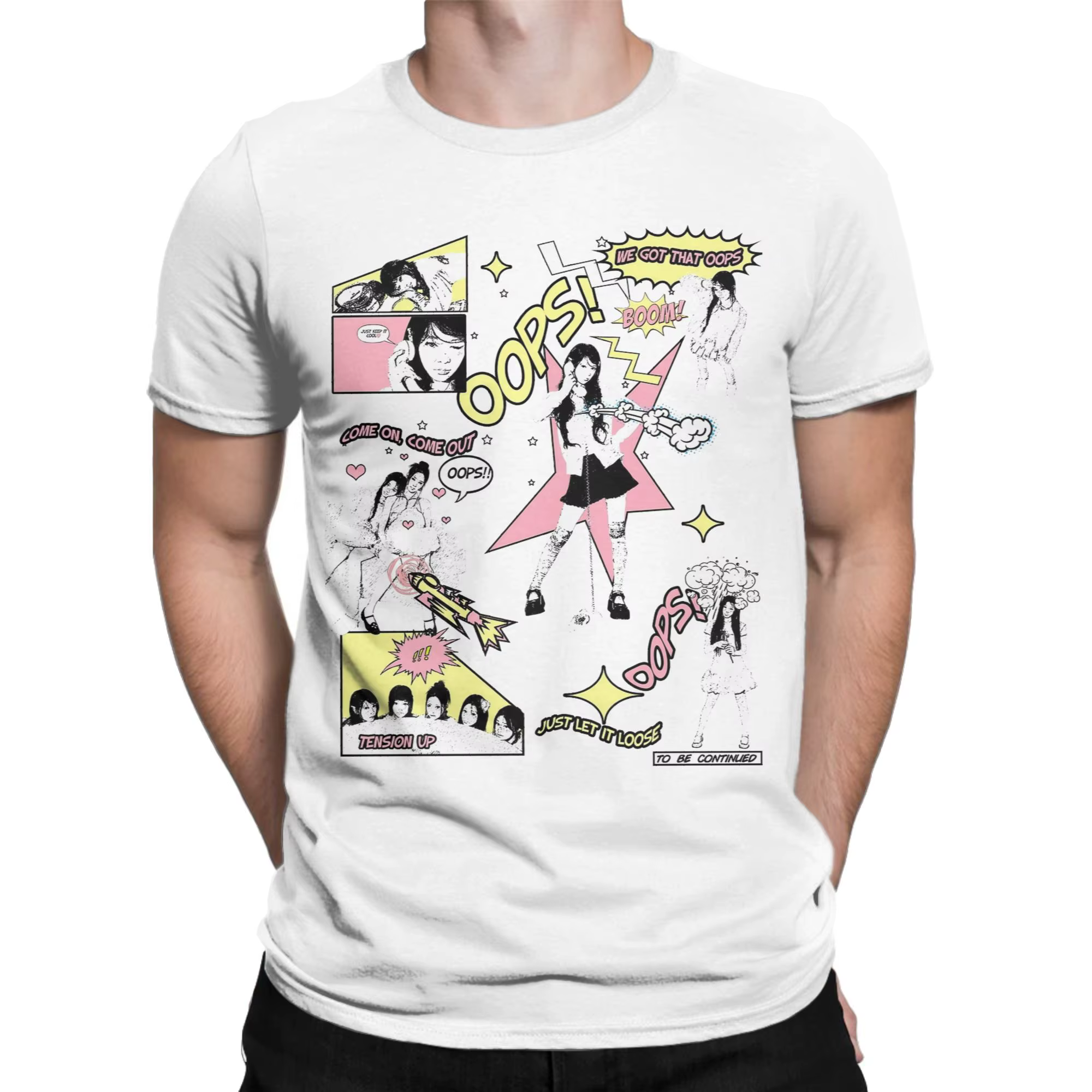 Illit Kpop T-Shirt hommes drôle pur coton