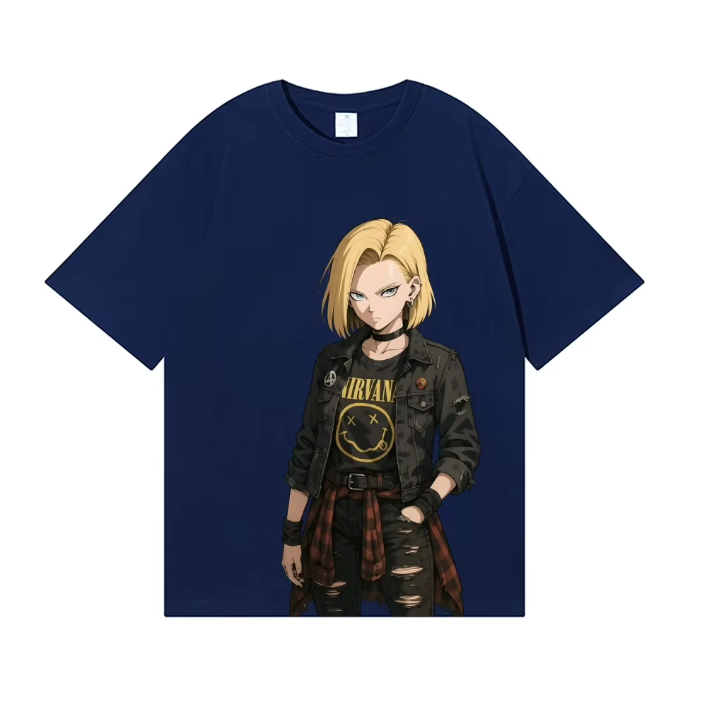 T-shirt Dragon Ball Android 18 style japonais classique