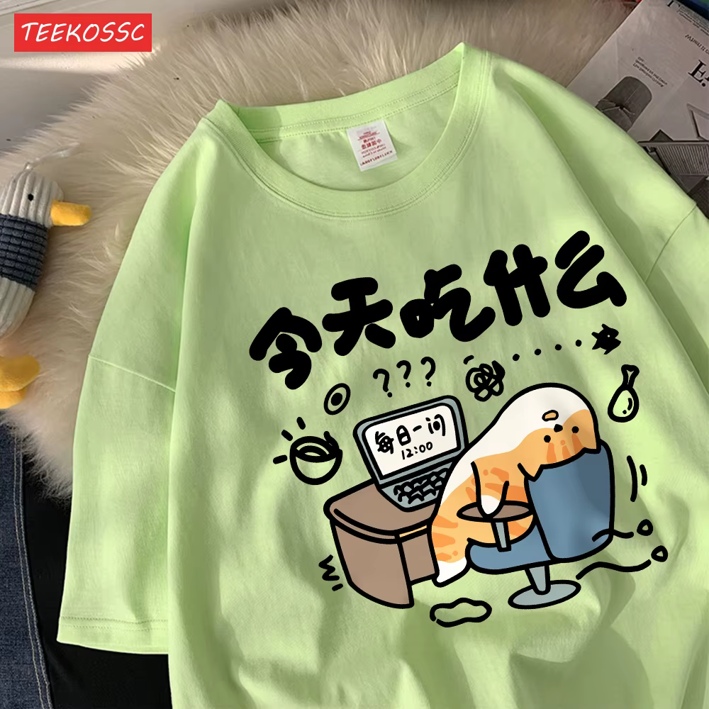 Drôle bande dessinée chat coton femmes T-Shirts dessins animés imprime