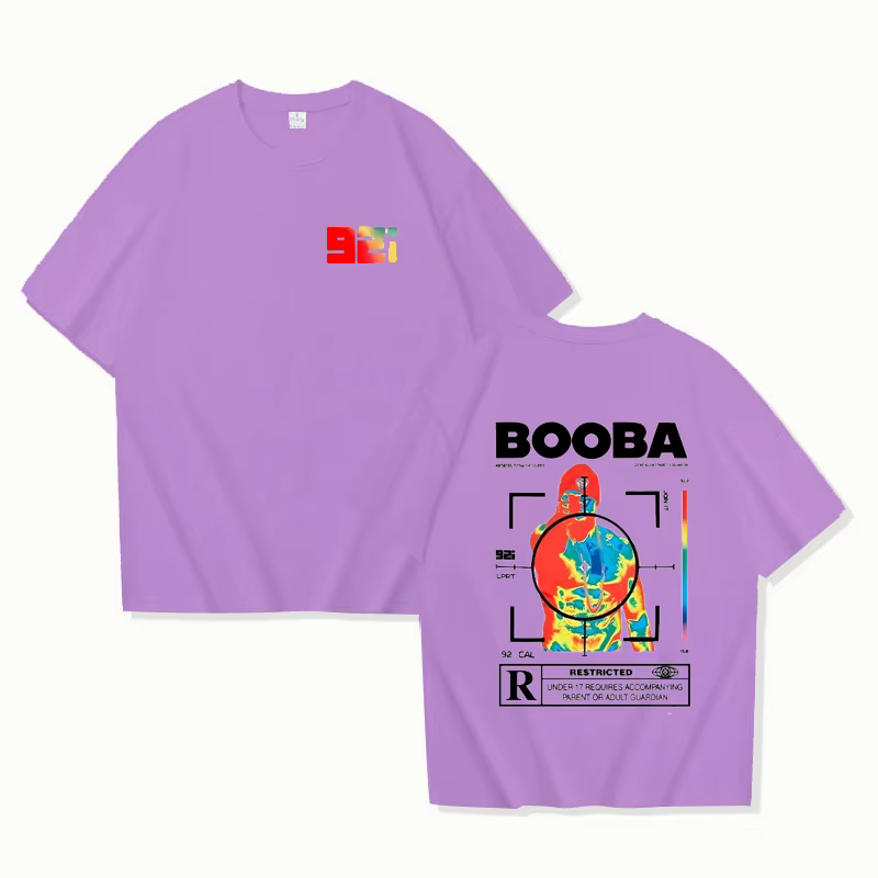 B2O T-shirts hommes mode BOOBA imprimé à manches courtes t-shirt femmes décontracté Harajuku Streetwear