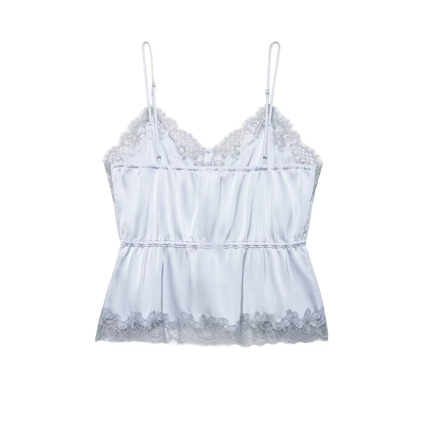 Débardeur en satin patchwork dentelle pour femme