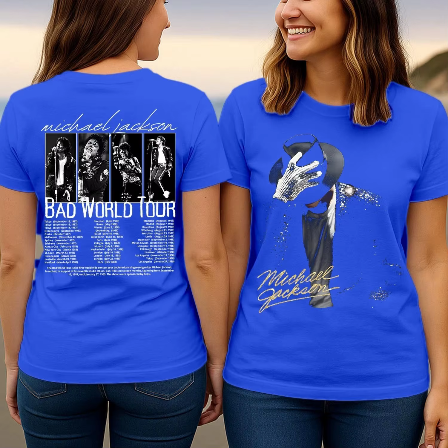 Nouveau T-shirt Michael Jackson King of Pop Beat It Thriller