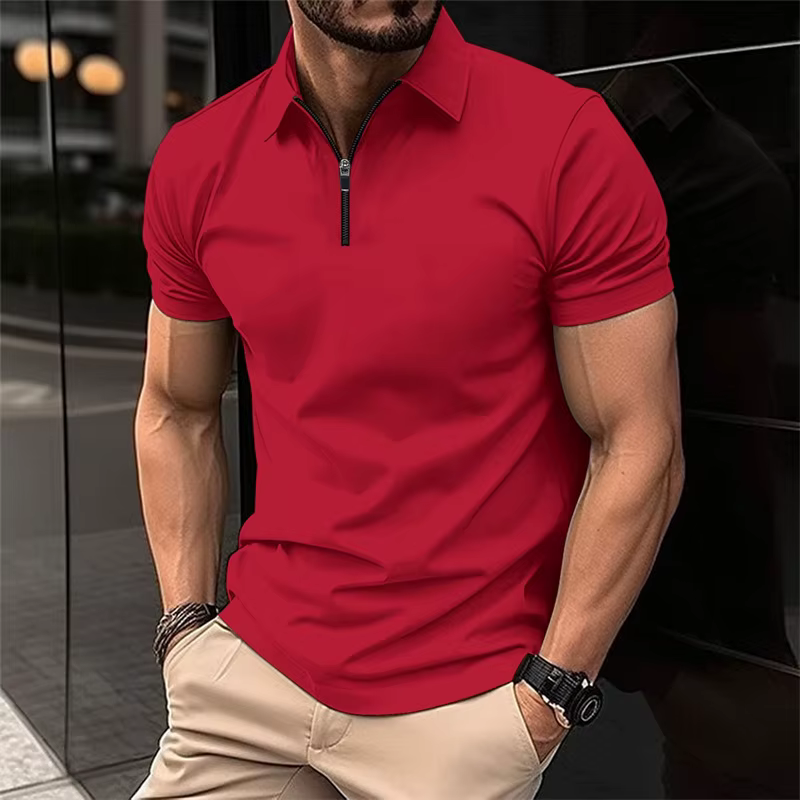 Polo élégant à col demi-zip pour hommes