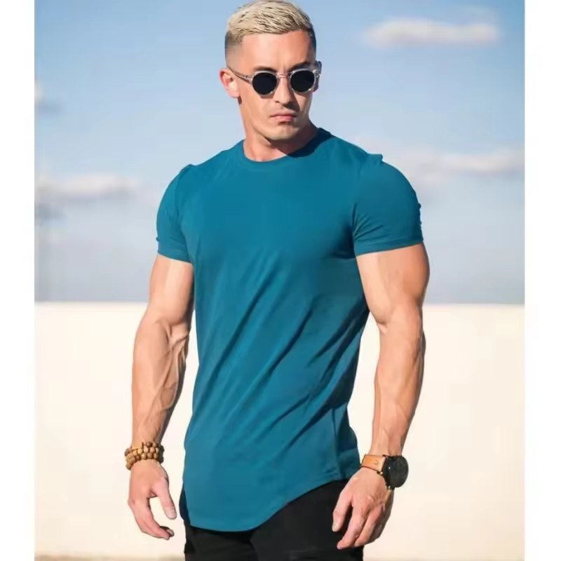 T-shirt d'entraînement musculaire hommes été entraînement à manches courtes