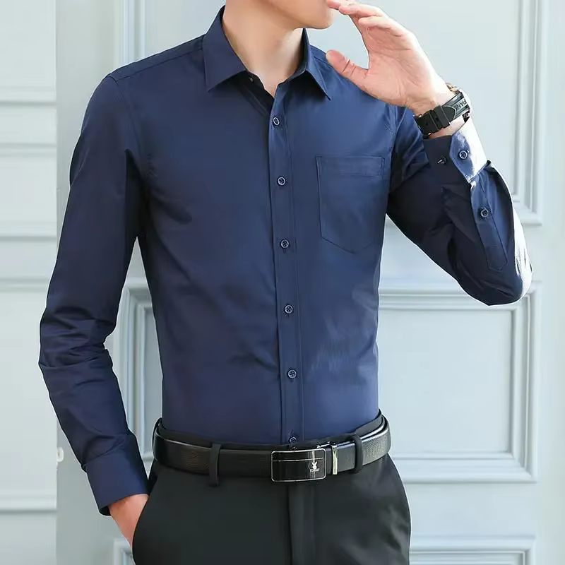 Chemise blanche à manches longues pour hommes