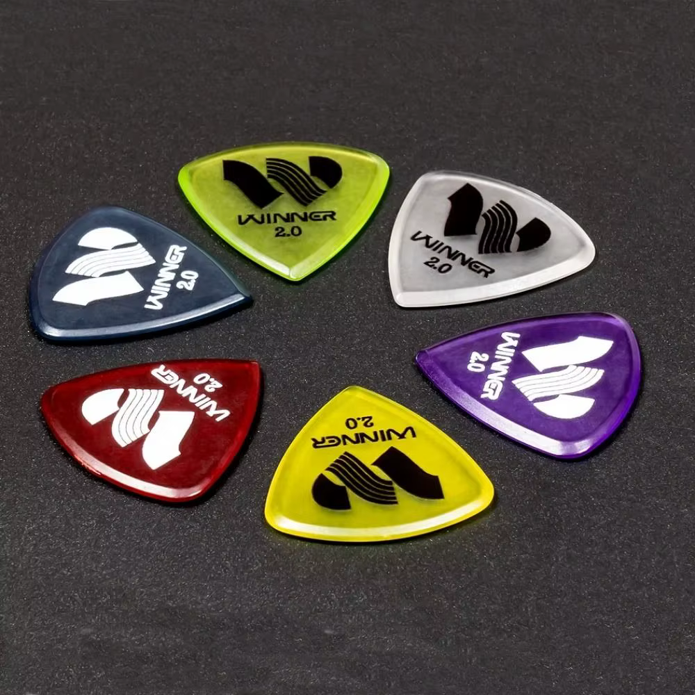 Plectres de guitare électrique antidérapants de 2.0MM d'épaisseur, 6 pièces, grands plectres triangulaires, accessoires de jeu de guitare