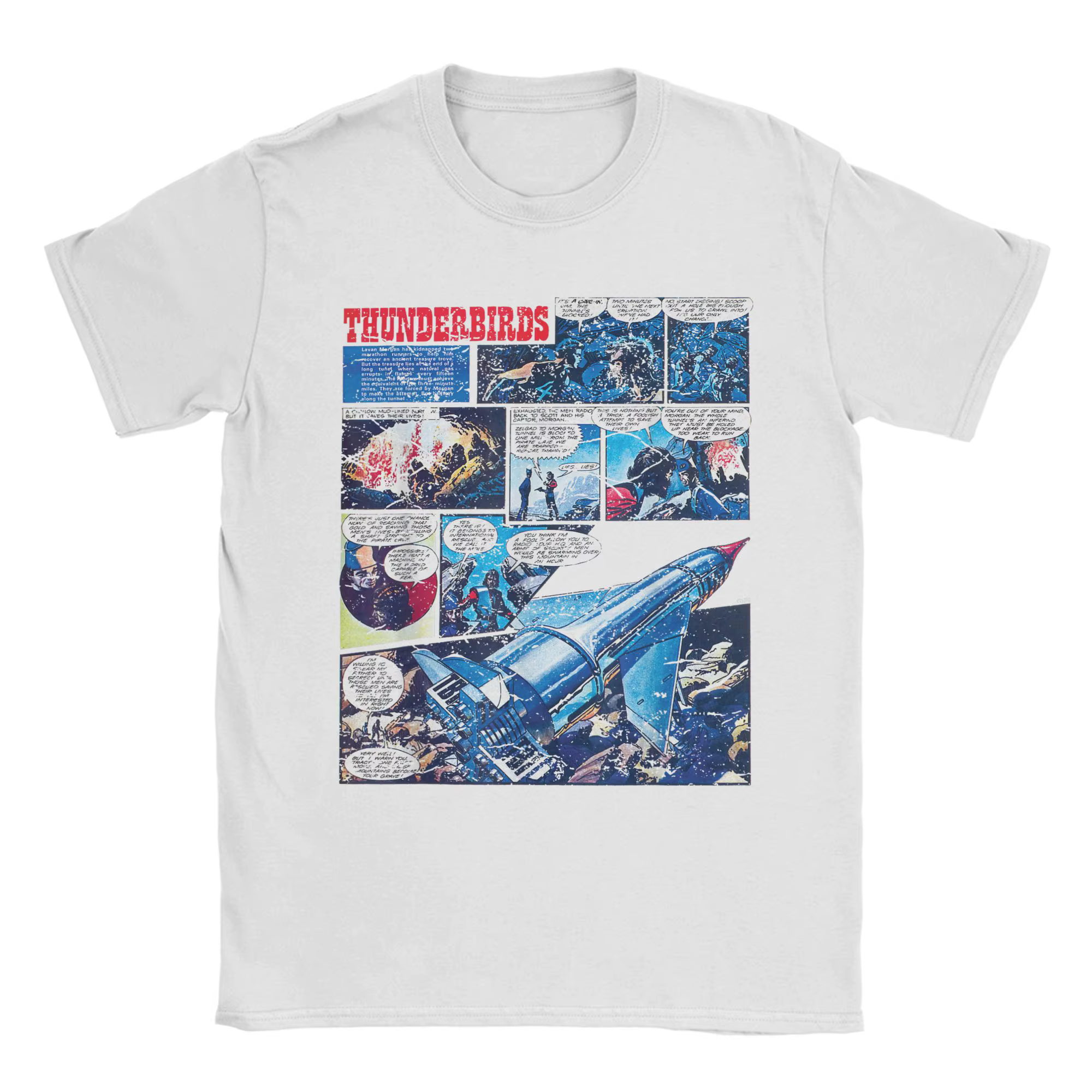 Thunderbird en détresse bande dessinée Page T-Shirts pour hommes dessin animé coton t-shirt col rond à manches courtes