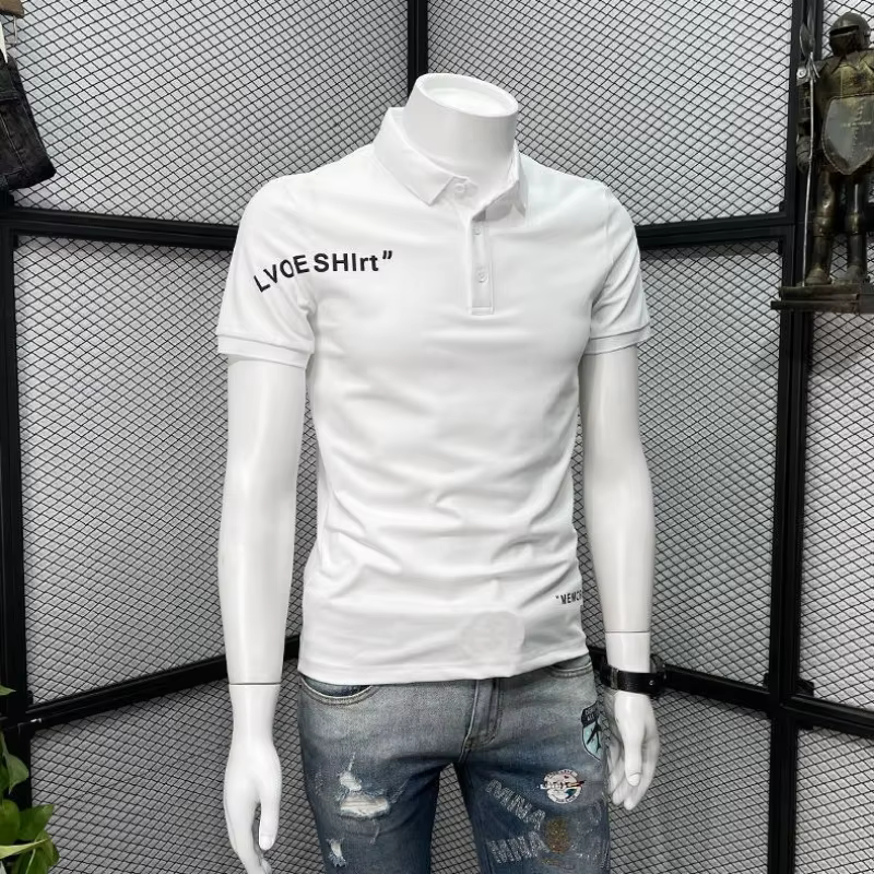 T-shirt en coton avec col pour hommes