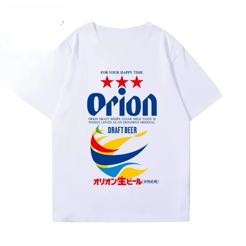 T-shirt d'été en pur coton pour hommes et femmes Orion Okinawa Beer 2026
