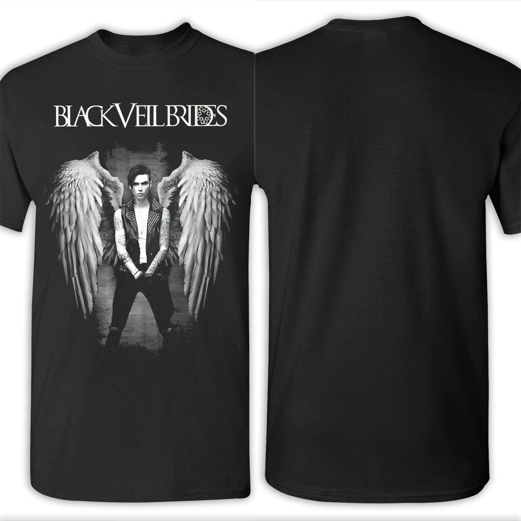 BAND Graphic T-shirt 100% coton B-BLACK VEIL BRIDES Tees Tops pour hommes