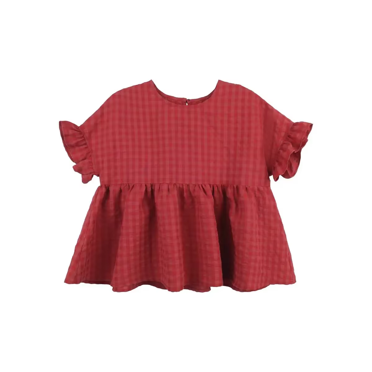 Chemise à carreaux rétro pour filles