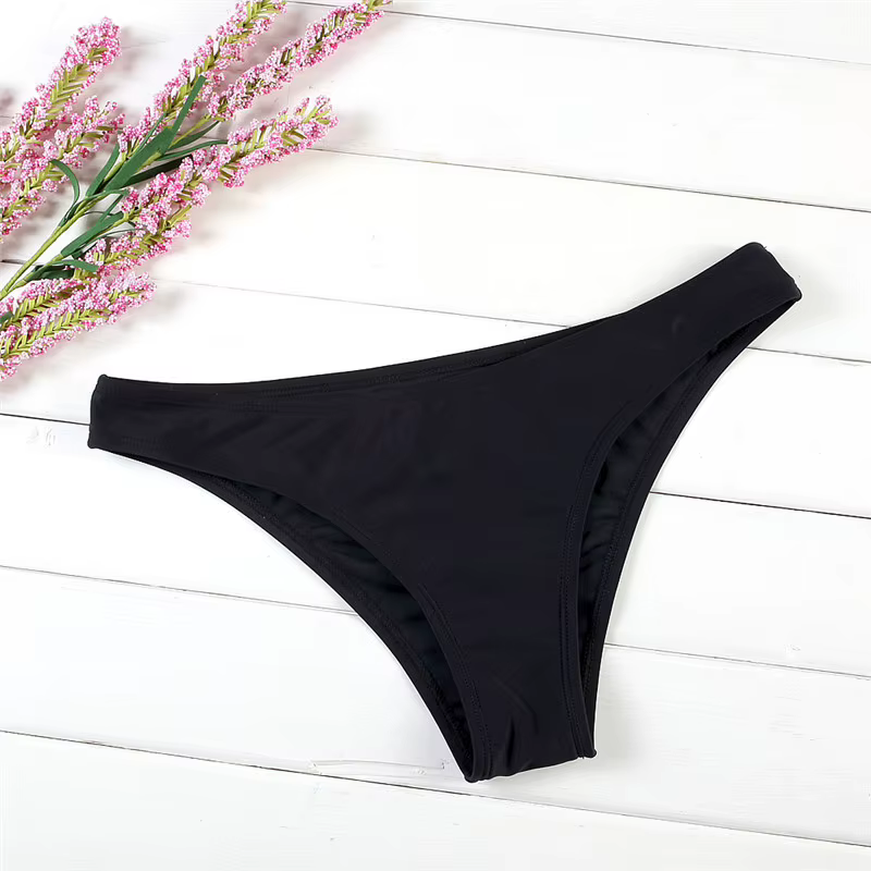 Ensemble bikini noir à découpes, haut à col montant ajouré et bas taille basse échancré, maillot de bain deux pièces pour femme, tenue de plage