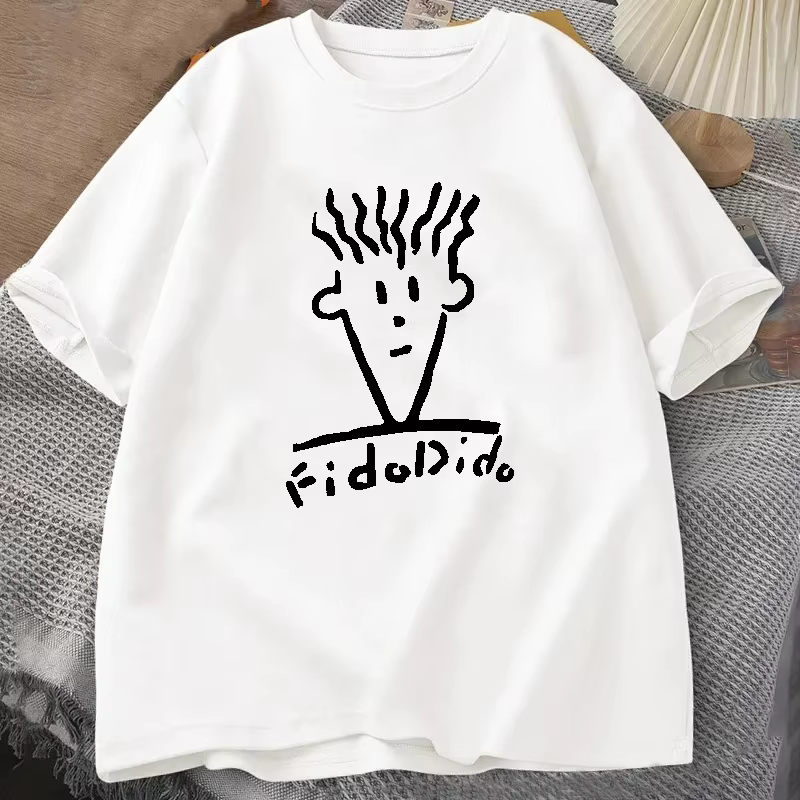 Homme noir t-shirts été T-shirt Fido Dido visage