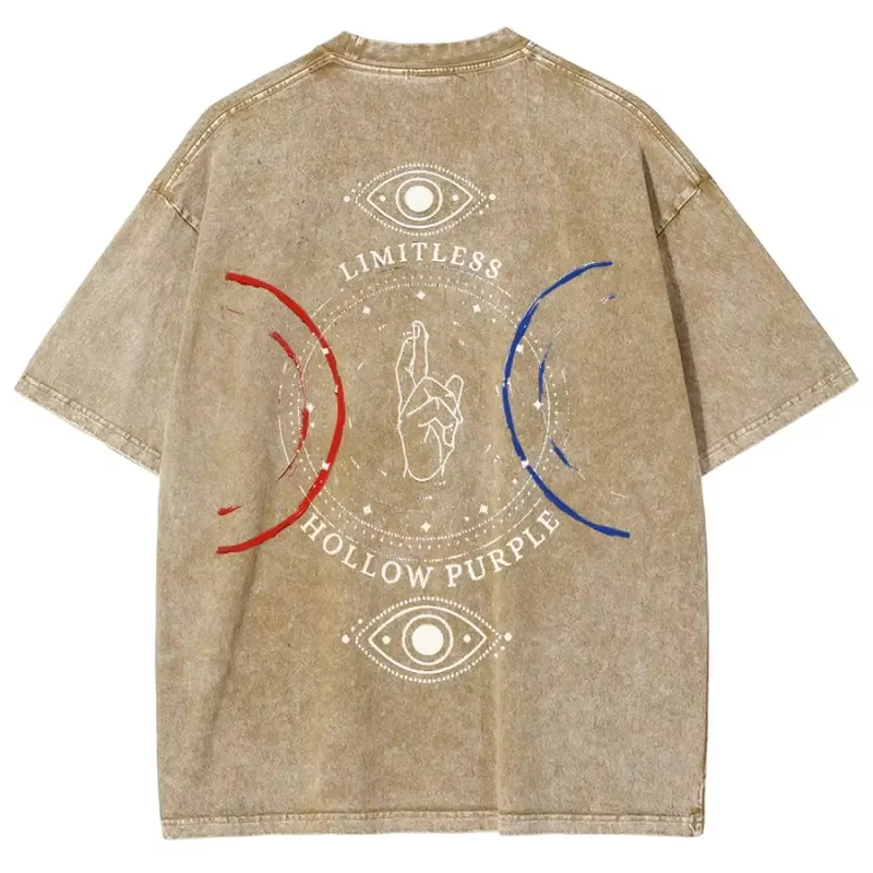 Anime Jujutsu Kaisen Gojo Satoru imprimé T-shirt hommes femmes vêtements Vintage lavé