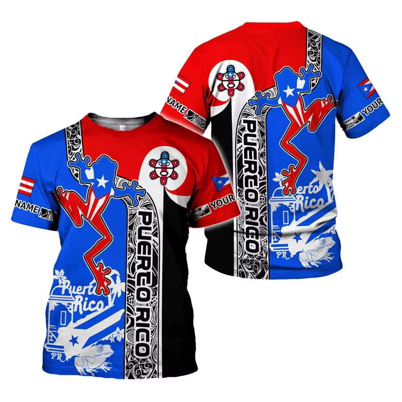 Polo Homme Tendance Urbaine 2026 avec Drapeau de Porto Rico - T-shirt de Sport Respirant à Séchage Rapide pour Football en Extérieur 3D