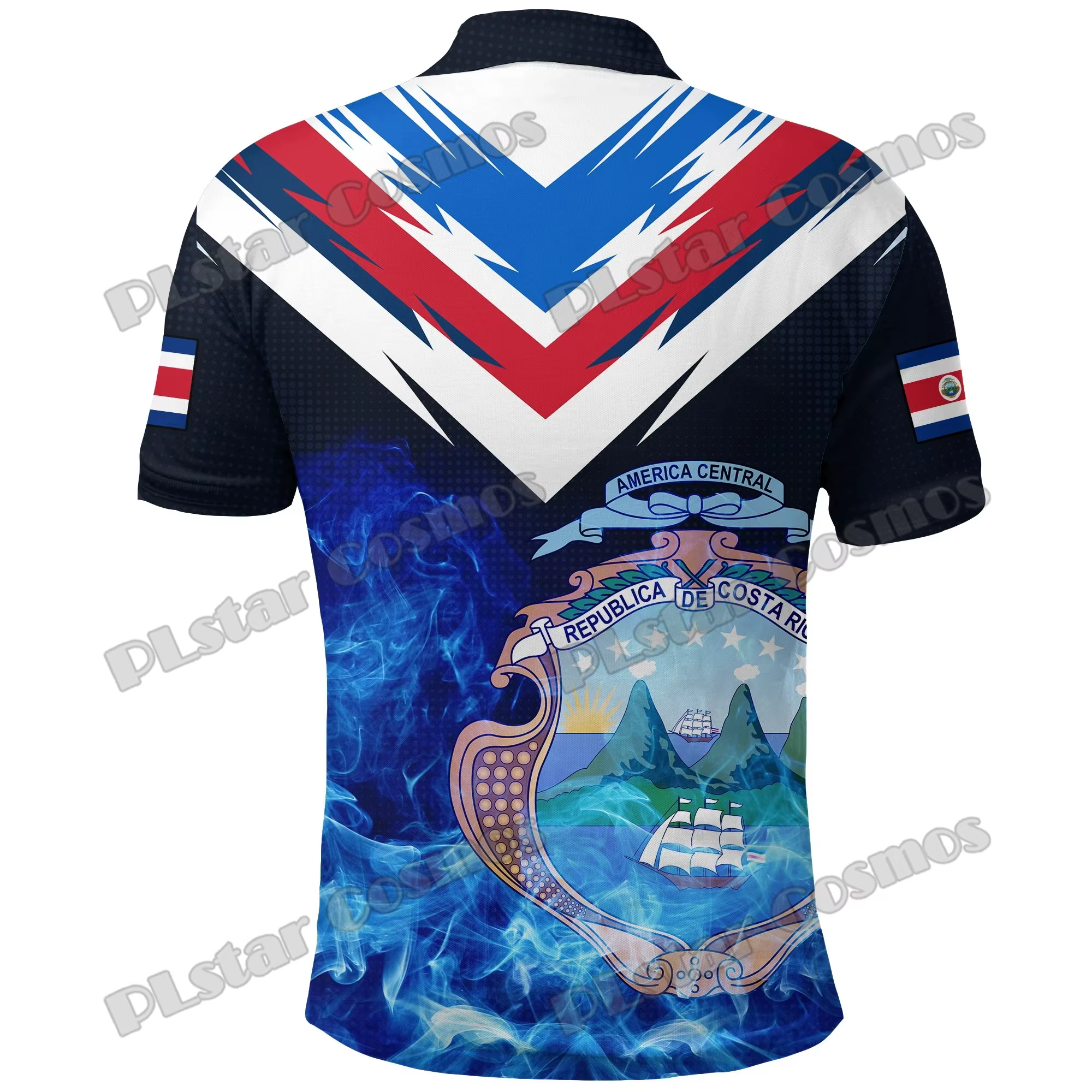 Chili & Costa Rica & El Salvador blason 3D imprimé hommes Polo été décontracté unisexe à manches courtes