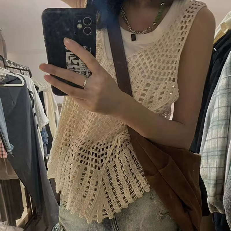 Haut en Crochet Précieux pour Femme