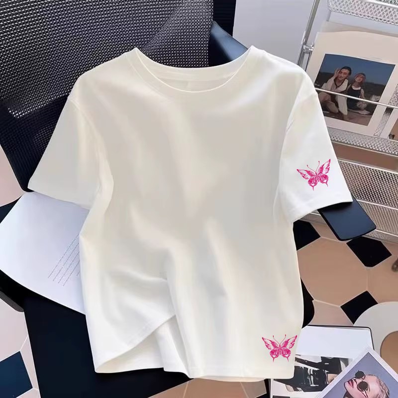 T-shirt pour femme de haute qualité 100% coton à manches courtes