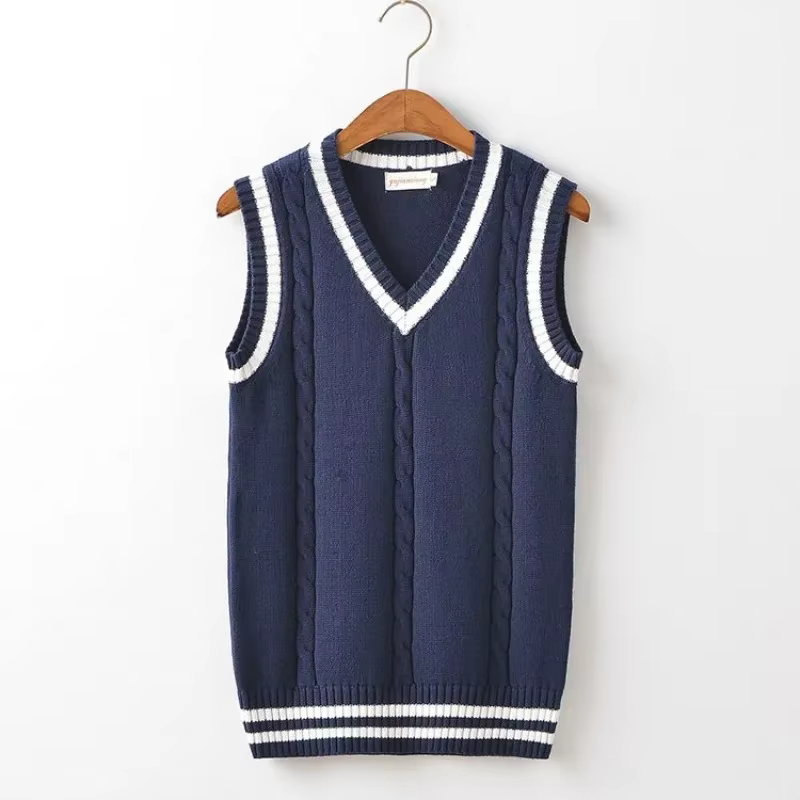 Chandails tricotés blancs rayés pour hommes