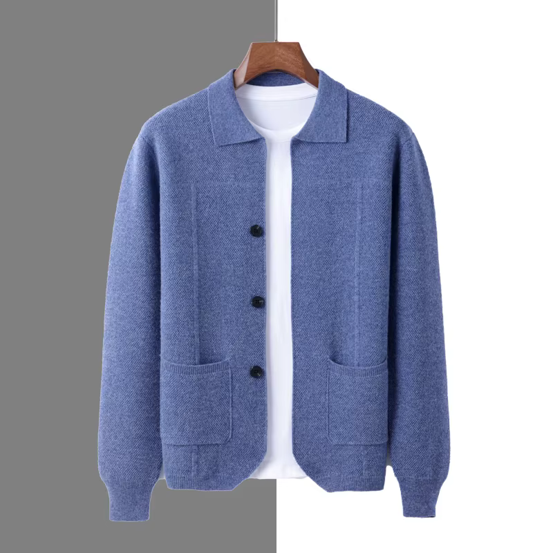 Cardigan Triblockchain en Laine Mérinos pour Homme