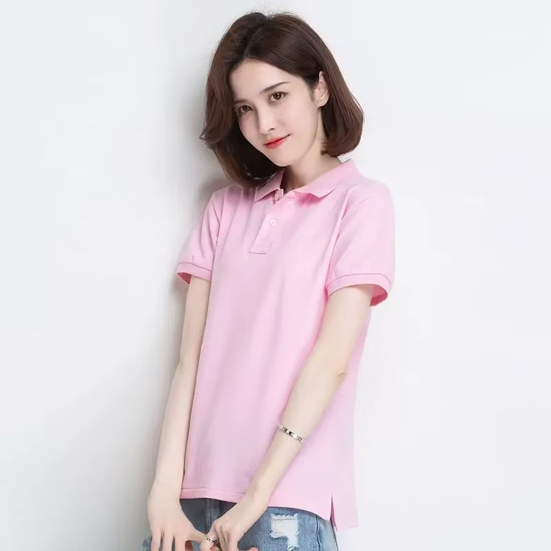 Chemise col polo pour femme uni bouton blanc 100 ℅ Coton