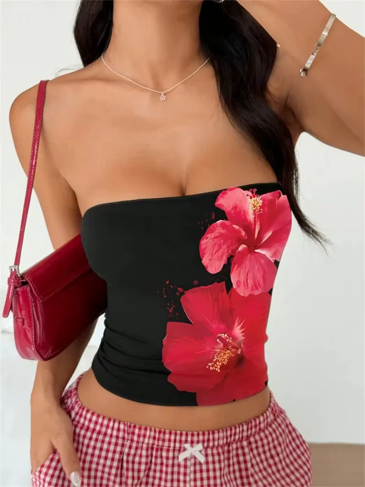 Haut tubulaire imprimé Floral pour femmes