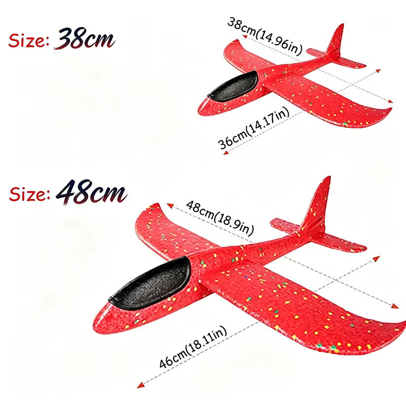 Avion planeur en mousse 38/48cm, jouet à lancer à la main avec 2 modes de vol, avion acrobatique en mousse EPP pour enfants, jeu sportif en plein air