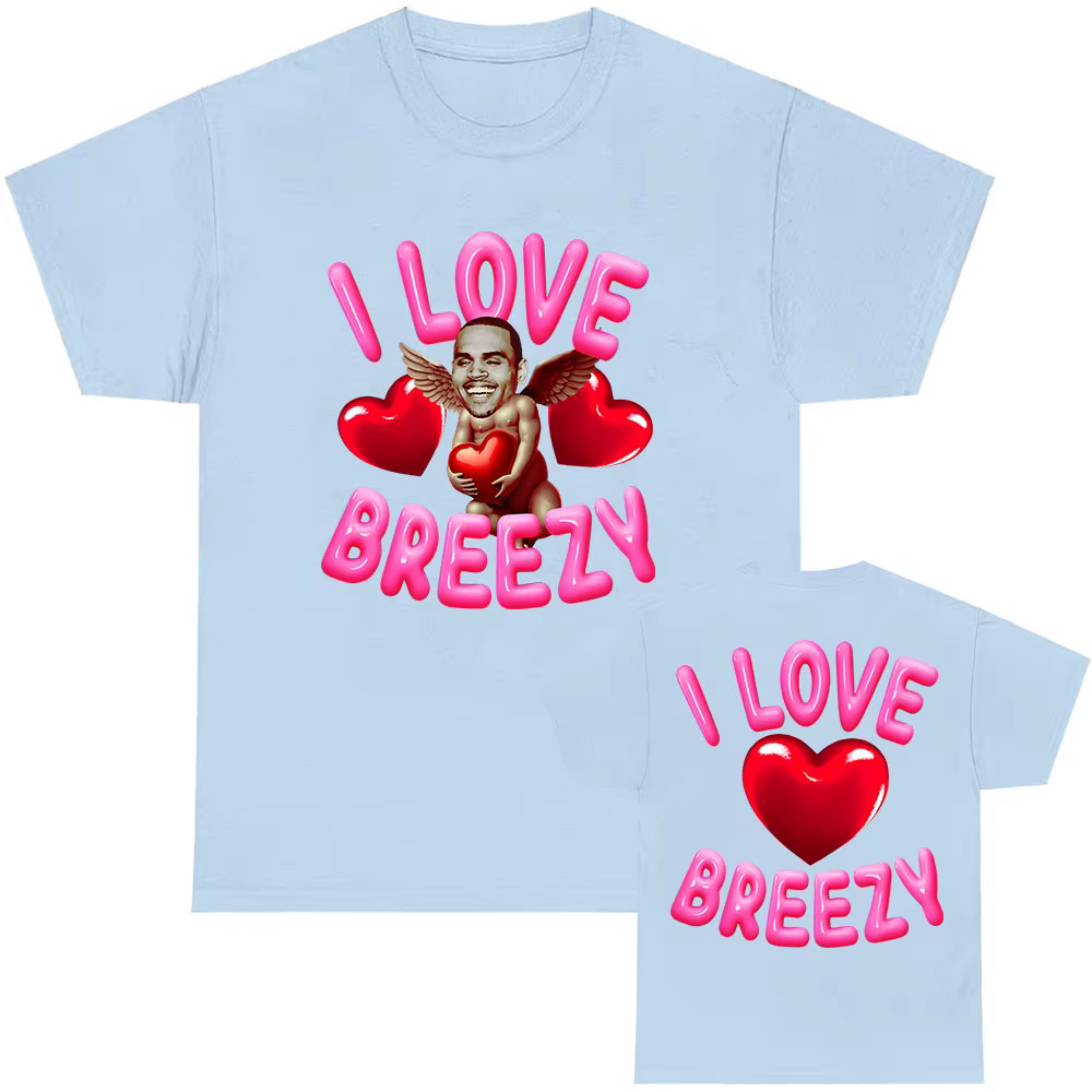 J'aime Breezy Chris Brown T-shirt décontracté à manches courtes hommes t-shirts coton de haute qualité unisexe