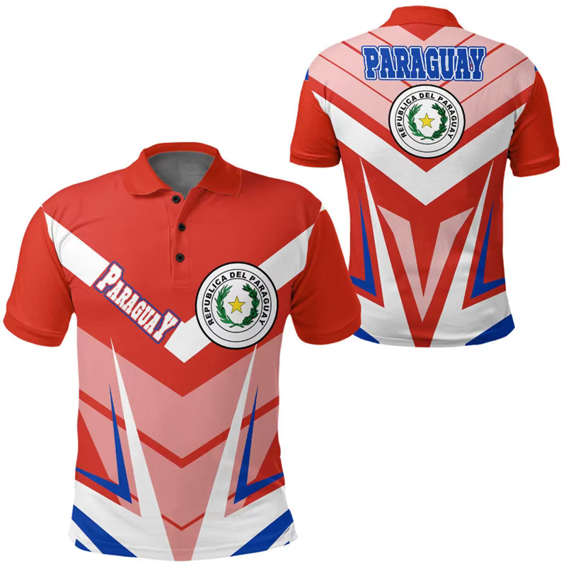 Polo imprimé carte 3D du Paraguay Feel pour femmes
