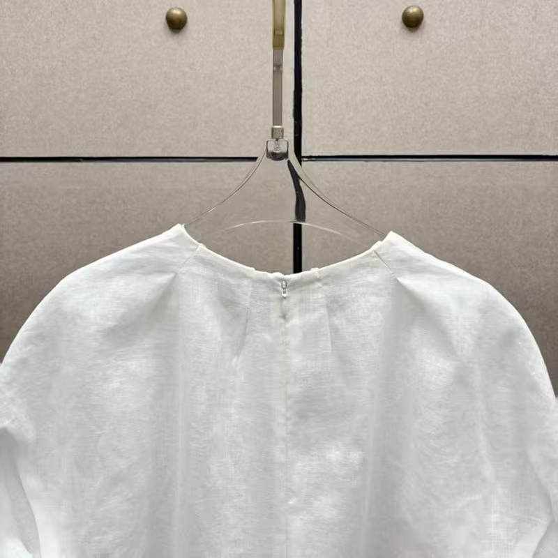 Haut asymétrique pour femme, T-shirt à col rond et manches courtes, Pull en coton et lin de haute qualité, 2026, Nouvelle arrivée, Y2K