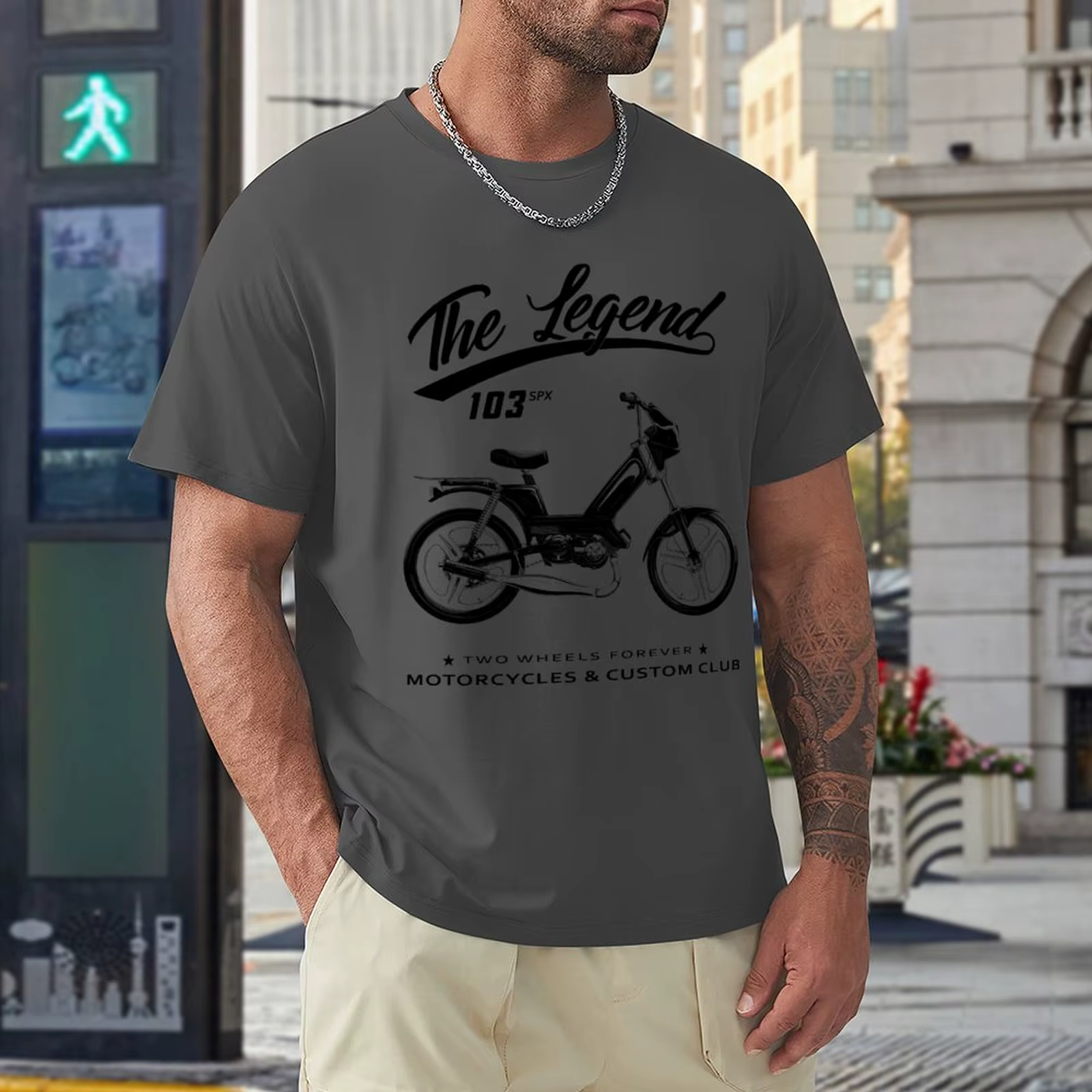T-shirt en coton à col rond pour hommes