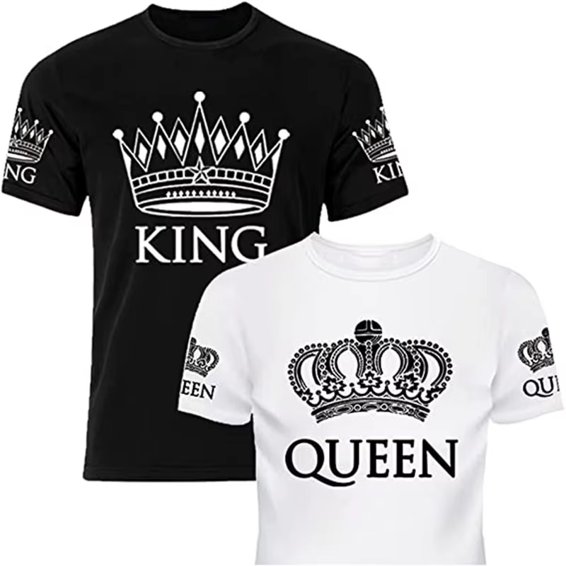 T-shirt graphique à manches courtes pour couples