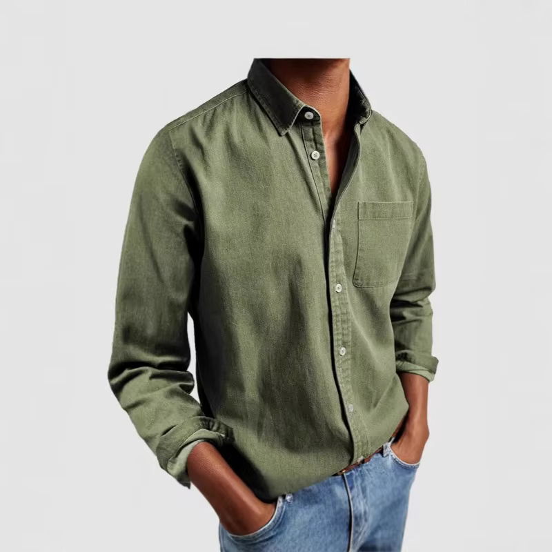 Chemise en tissu Denim européen et américain
