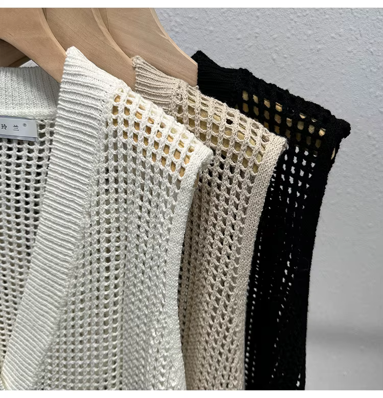 Gilet en Crochet boutonné pour femmes