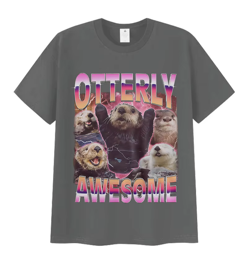 T-shirts graphiques amusants avec motif d'otter
