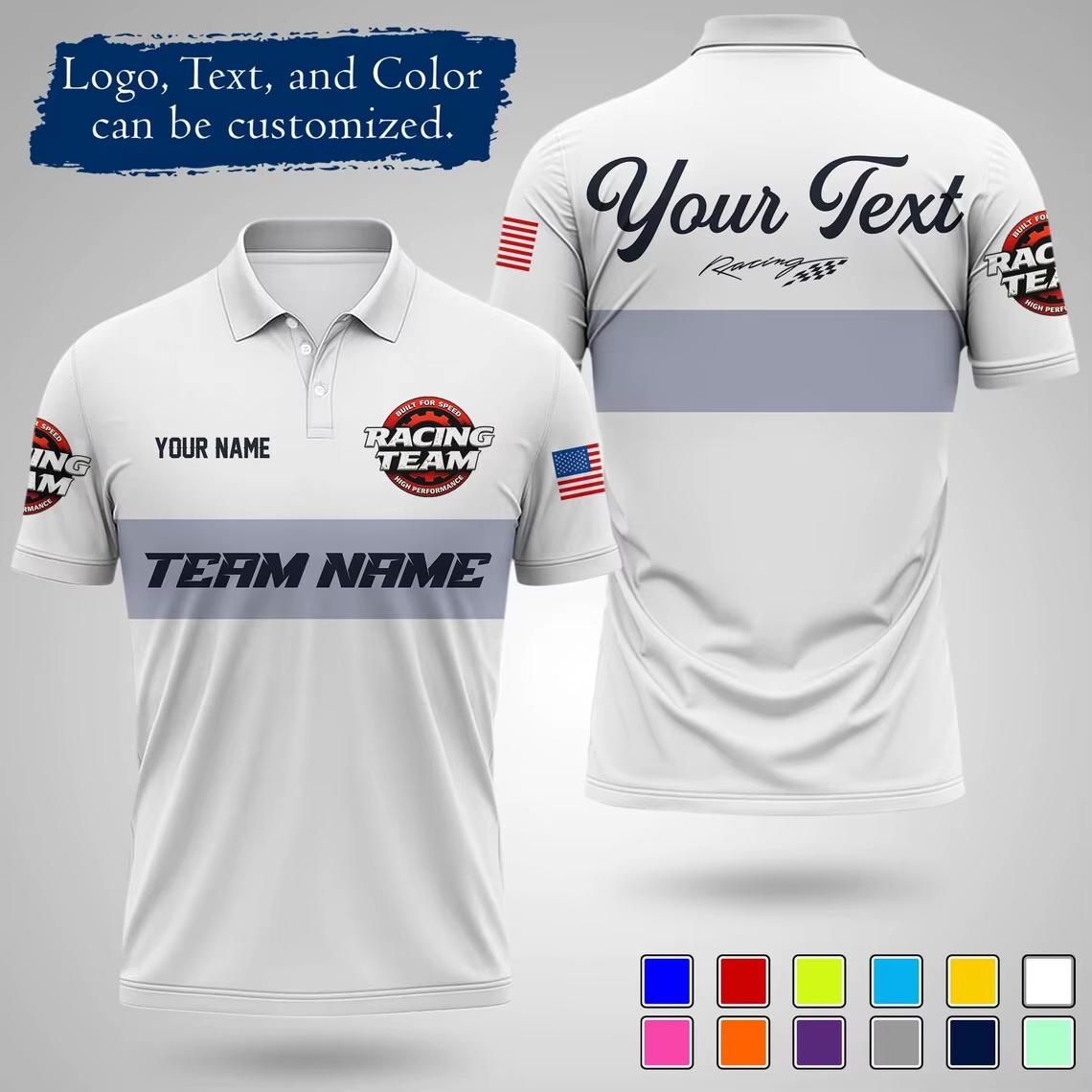 Polo personnalisé pour équipe de course