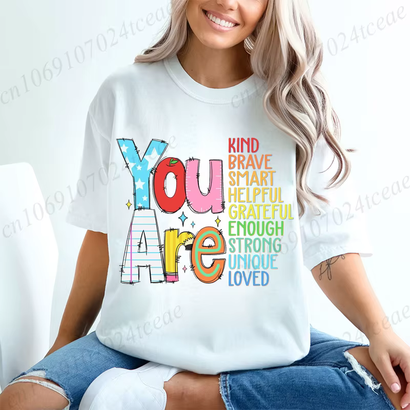 Vous êtes sortes chemises pour femmes retour à l'école T-shirts mode décontracté enseignant appréciation t-shirt