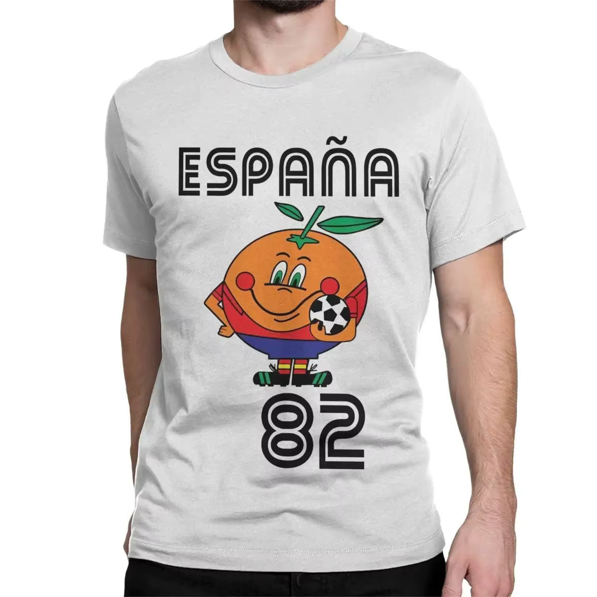Naranjito T-shirt homme haute qualité col rond espagne 82 mascotte espagnole 1982 Football