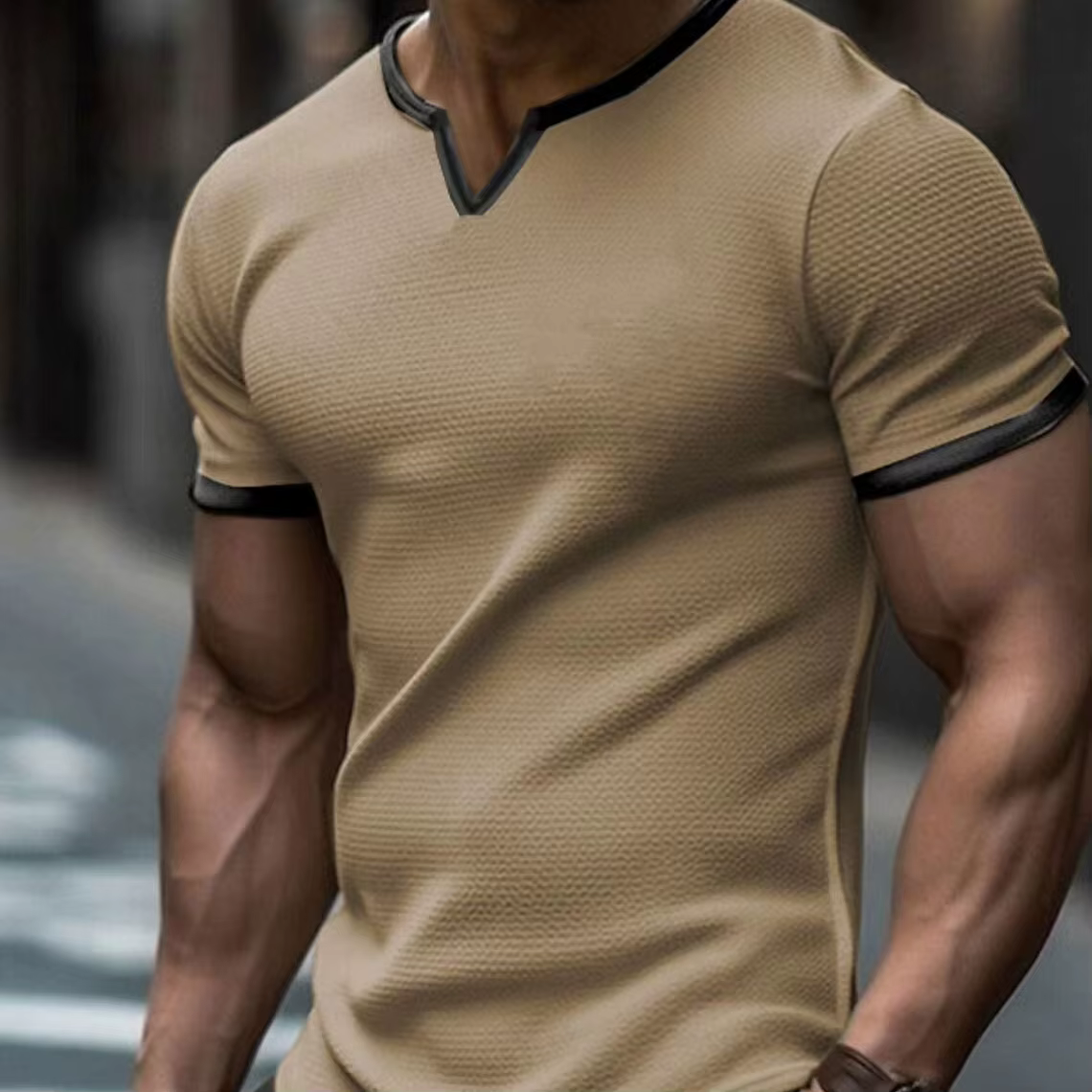 T-shirt à carreaux pour hommes